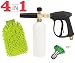 SPAUTO High Pressure Washer Gun 3000 PSI Foam Wash Gun Snow Foam Lance Foam Cannon Blaster with M22-14mm Thread and Wash Mitt & Nozzle Set