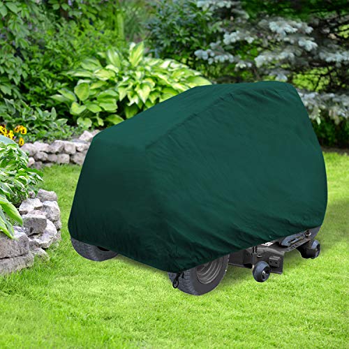 Ecover Dustproof Lawn Mower Cover Riding Lawn Tractor Cover UV Protection Universal Fit with Drawstring Cover Storage Bag, L6.4 x W5.4 x H4.6ft Dark Green