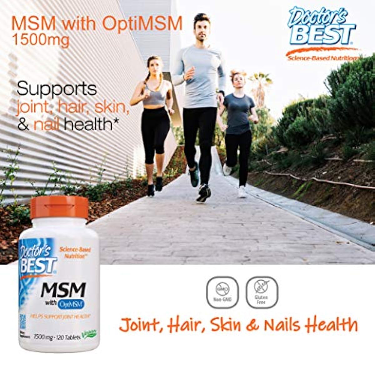 Doctor's Best MSM with OptiMSM, NonGMO, Gluten Free, Joint Support, 1500 mg, 12 753950000971 eBay