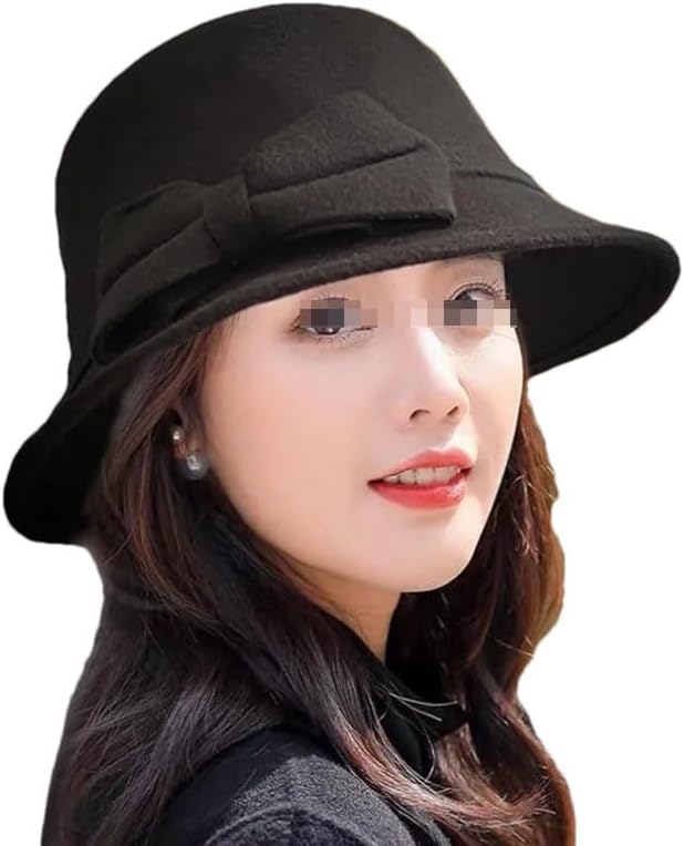 August Hats Flower Applique Floppy Hat, Black, One Size at  display picture 2