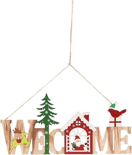 Traduci Buon Natale In Inglese.Natale In Legno Inglese Listing Casa Creativa Negozio Benvenuto Listing Decorazioni Di Natale Amazon It Amazon It