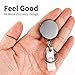 2 Pack Mini Heavy Duty Retractable Badge Holder Reel, Will Well Metal ID Badge Holder with Belt Clip Key Ring for Name Card Keychain [All Metal Casing, 24.4