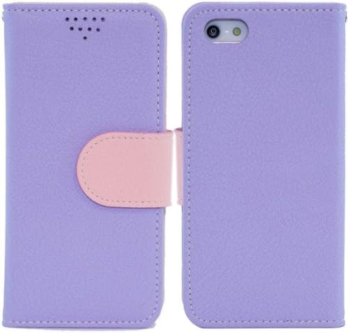 Phoneadd - Alice Pastel Diary Case Cover for Iphone 5 with Color Screen Protector (Purple)