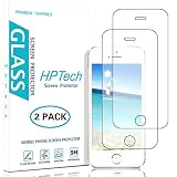 HPTech iPhone SE Screen Protector - (2-Pack) Tempered Glass Film for Apple iPhone SE 5S 5C 5 Screen Protector with Lifetime Replacement Warranty
