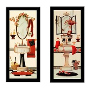 Amazon.com: 'GIRLY BATH/GLAMOUR BATH' Bathroom art 2 Piece FRAMED PRINT