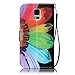 Firefish Galaxy S5 Case, [Kickstand Feature] Durable Leather Flip Folio Wallet Case with Card Slot and Anti-Scratch Protective Cover for Samsung Galaxy S5-Sunflower