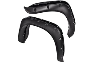 PIT66 4 Pcs Rugged Fender Flares Compatible with 2002-2008 Dodge Ram 1500/2003-2009 Dodge Ram 2500 3500 (Fits Fleetside, NOT Fits Dually/Hemi Engine), Textured Pocket Riveted Style Wheel Flares