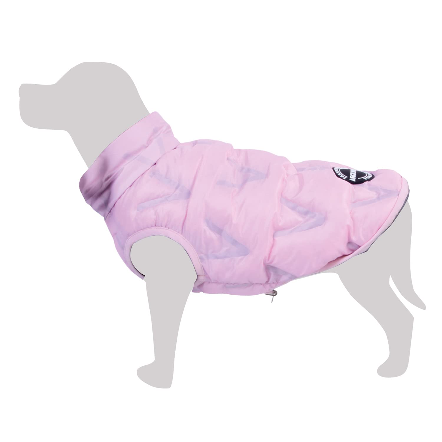 Arquivet Padded Vest Reversible Pink Light Grey Feroe L/35cm Dog Clothes Protect Against Cold Coats Sweatshirts Sweaters Vests Jackets Sweaters Raincoats and More