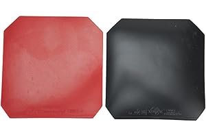 Table Tennis Rubber for Fast Attack Style, Hardness 39 with 2.0-2.2mm Sponge, Reverse Rubber Set Includes 1 Black and 1 Red(B