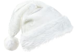 CIPOWM Christmas Santa Hat for Adults, Velvet Santa Hats Plush Christmas Hat for Xmas New Year Party Decorations and Supplies