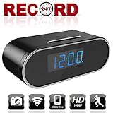 WIFI 1080P Hidden Camera Clock, Spy Camera, Nanny Camera with with Motion Detection Loop Recording for Home and Office Security Surveillance