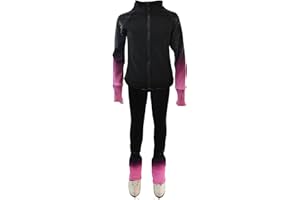 LIUHUO Figure Skating Training Pants Jackets Girls Fleece Shiny Colored Diamond Girl Comfortable Warm Tracksuit