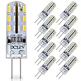 10-Pack G4 LED Bulb 12V DC, 10W T3 JC Halogen ( Daylight White 6000K ) Light Bulbs Replacement, 1.5W / 110 Lumens, G4 Bi-Pin Base Lamp