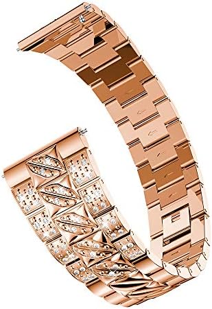 Rhinestones Bands Compatible with Samsung Galaxy Watch (46mm) Bands, 22mm Replacement Bling Band Wrist Strap for Samsung Gear S3 Classic/S3 Frontier/Galaxy Watch SM-R800 Smart Watch (46mm) (Rose gold)