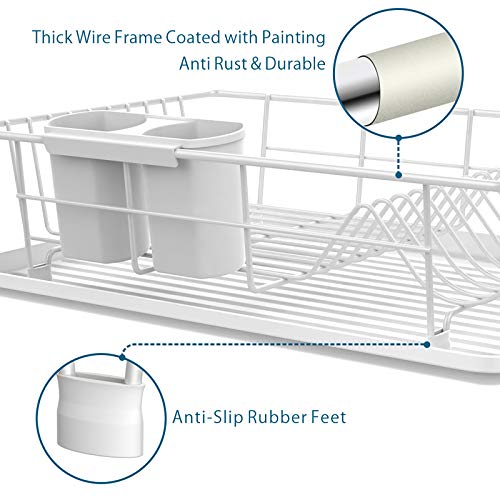 Dish Drying Rack, Ace Teah Small Dish Rack Drainer with Drain Board for