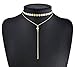 Suyi Exquisite Thin Layered Sequins Choker Necklace Women Girl Lady Long Chain Pendant Necklace A-Gold
