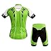 WOSAWE Mens Breathable Cycling Jersey Padded Shorts (Green Knights Suit, M)