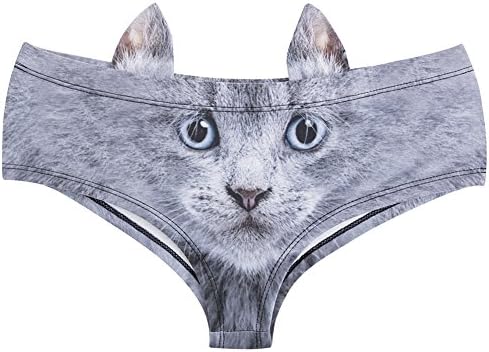 Etaclover Women's 3D Printing Panties Lovely Animal Ear Hipster Low-Cut Brief Underwear