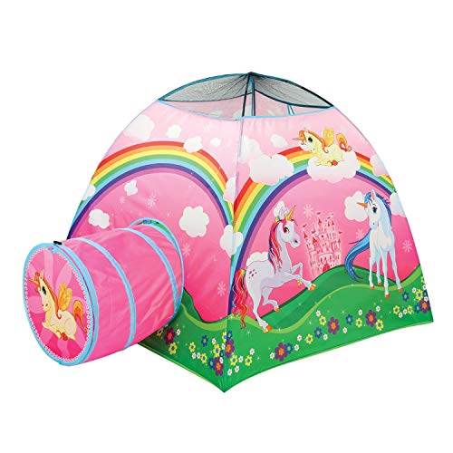 E.P. Indoor/Outdoor Unicorn Play Tent with Tunnel