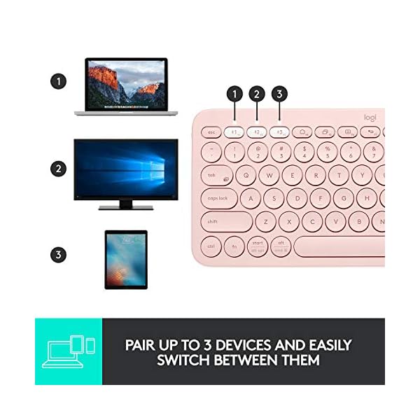 Logitech-K380-Multi-Device-Bluetooth-Wireless-Keyboard-with-Easy-Switch-for-up-to-3-Devices-Slim-2-Year-Battery--PC-Laptop-Windows-Mac-Chrome-OS-Android-iPad-OS-Apple-TV-Rose Logitech K380 Multi-Device Bluetooth Wireless Keyboard with Easy-Switch for up to 3 Devices, Slim, 2 Year Battery – PC…