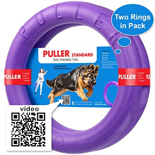 Dog Toy - Interactive Large Medium Dog Training - Fetch Toy - Dental Healthy - Dog Toys Set 2 Rings by Puller Plus