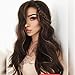 IMSTYLE Dark Brown Lace Front Wigs Long Wavy Synthetic Wig for Women Brown Color Heat Resistant Hair Wig for Cosplay Party
