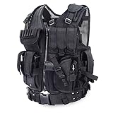 Yakeda Tactical CS Field Vest Outdoor Ultra-Light Breathable Combat Training Vest Adjustable for Adults 600D Encryption Polyester-VT-1063