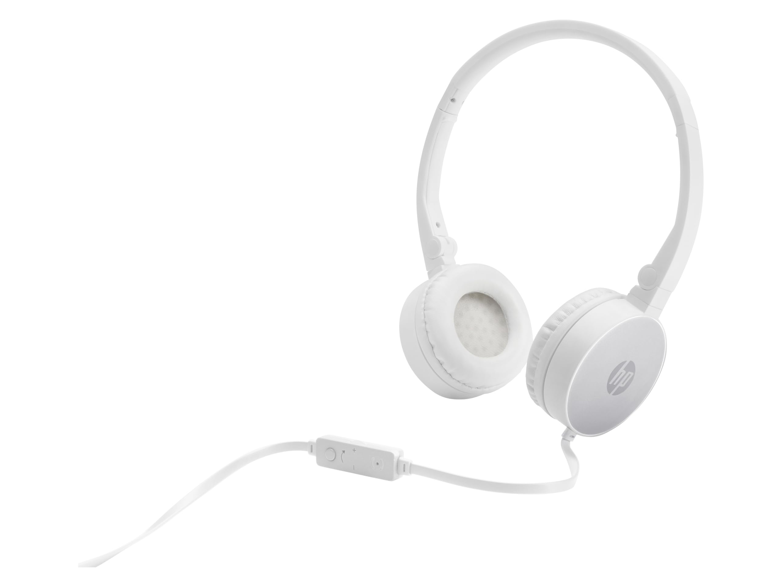 HP 2800 Silver Headset with In Line Mic for Handsfree, 3.5mm, Foldable, Cable Control Volume. Computer PC Smartphone Tablet