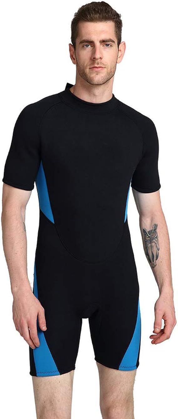 EMEIJIA Mens 3MM Wetsuit Shorty Suit,Neoprene Watersports Wet Suits