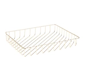 Fvstar Paper Organizer for Desk Metal Paper Tray Large Capacity Letter Tray Paper Holder Basket Mail Inbox Storage Organizer for Office Classroom Desktop,12.5" x 9.4" x 1.9",Gold