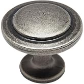 Cosmas 10 Pack 5560WN Weathered Nickel Knob 1-1/4 Inch Diameter | Vintage Antiqued Round Design | Kitchen, Bathroom &amp; Dresser Hardware