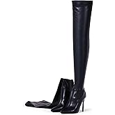 Elisabet Tang Thigh High Boots Over the Knee Boots for Women,Sexy 4.3 inch Stilettos High Heels Boots Stretch Suede Long Pointed Toe Shoes