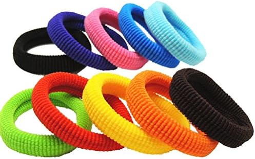 Attire Fashions 50pcs 8mm Mix Colors Girls Elastic Hair Ties Bands Rope Ponytail Holders Headband Scrunchie Hair Accessories