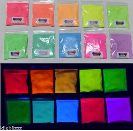 Fluoreszierendes Neon UV-UV-Schwarzlicht-Glow-Pulver - 10 Farben erhältlich 50g BLUE