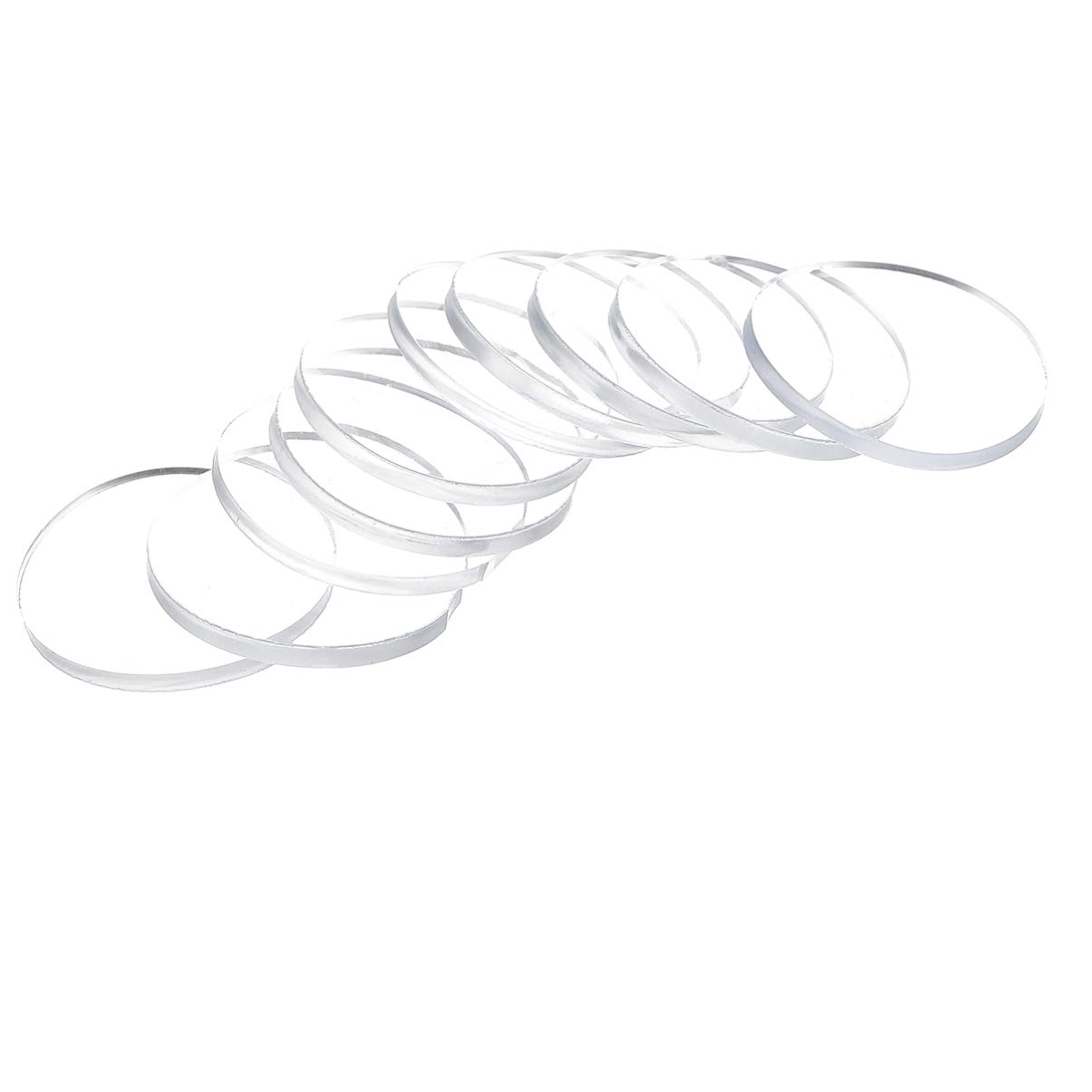 Balacoo 10pcs Clear Glass Table Top Bumper Non- Adhesive Pads, Glass Table Top Spacer Transparent Round Silicone Door Handle Bumper for Doorknobs, Desk, Cabinets, Drawers, Furniture