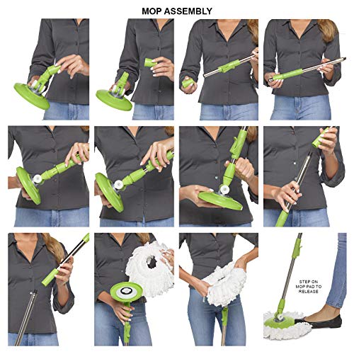 SoftSpin Spin Mop and Bucket 2 Stage Floor Mop System with Builtin