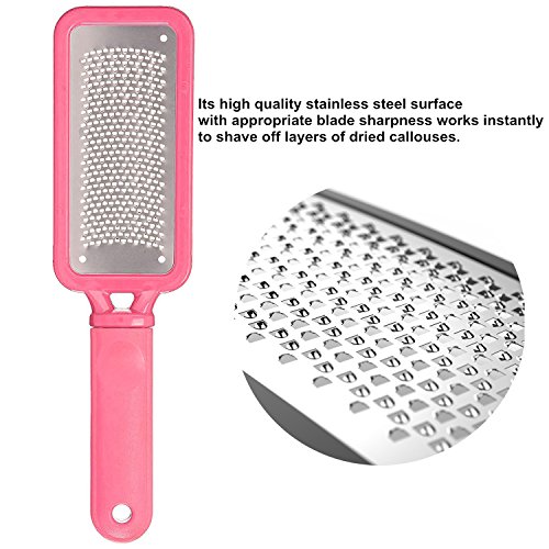 PAFOWO 2PCS Colossal Pedicure Foot Rasp and Double Sided Grinding Foot File Callus Remover - Removes Callus for Extra Smooth and Beauty Foot - Surgical grade stainless steel file(Pink&White)