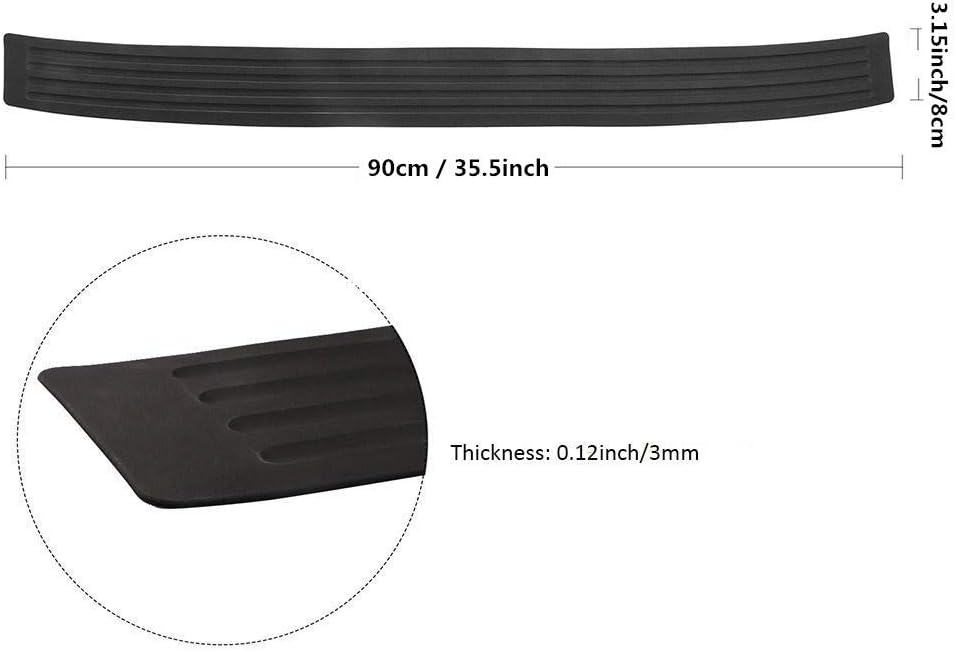 Youngine Universal Rubber Rear Guard Bumper Protector Anti-scratch Trim Cover for Car Pickup SUV Truck,90cm/35.3" - Image 4