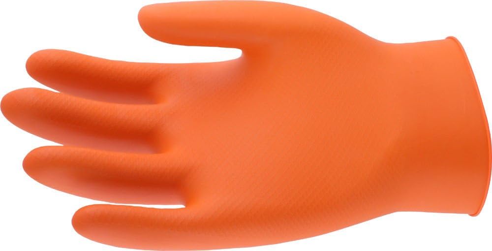 DG-Maxim™ Premium Extra Thick NBR Nitrile Disposable Gloves 50's - Tattoo (Large, Orange)