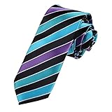 DAE7A19-21 Business Groomsmen Woven Microfiber Stripes Skinny Tie By Dan Smith