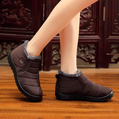 Most Wished!!! Teresamoon Women Winter Solid Color Keep Warm Ankle Boots Plus Velvet Boot Flat Snow Boots