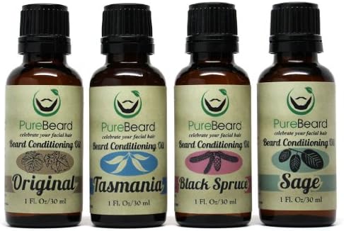 PureBeard Conditioning Oil and Wash for Beard - Sampler Pack with Kent 81T Beard Comb