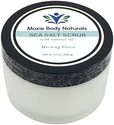 Natural Sea Salt Exfoliating Body Scrub with Natural Oil For Men or Women, MORNING FOREST. All Skin Types. No Parabens, Phthalates, Dyes, Gluten, or Artificial Preservatives.Made in USA-12 Ounces