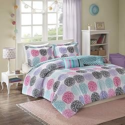 Mi Zone Carly Comforter Set, Doodled Circles Polka