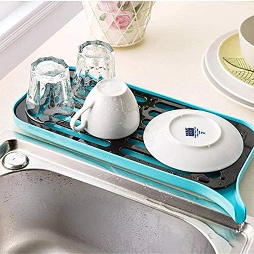 TotalBuy Sink Drainer Plastic Storage Rack Tray Dish Cup Draining Organizer Kitchen Draining Rack Tray Holder Multi Function Vegetable Fruits Draining Board