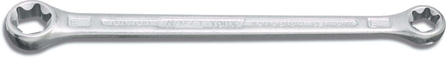 HAZET 609-E10XE12 140 mm Torx Profile Polished Head Double Box-End Wrench - Chrome-Plated