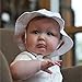 Eyelet Toddler Sun Hat 50+ UPF Cotton Size Adjustable + Chinstrap(M: 9m - 3Y, White eyelet)