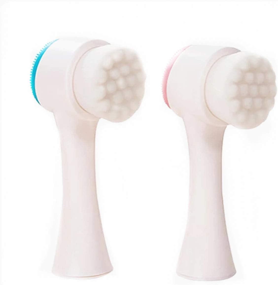 Cleaning Brush,Manual Massage to Remove Blackheads for Ladies - 2pcs (Pink and Green)