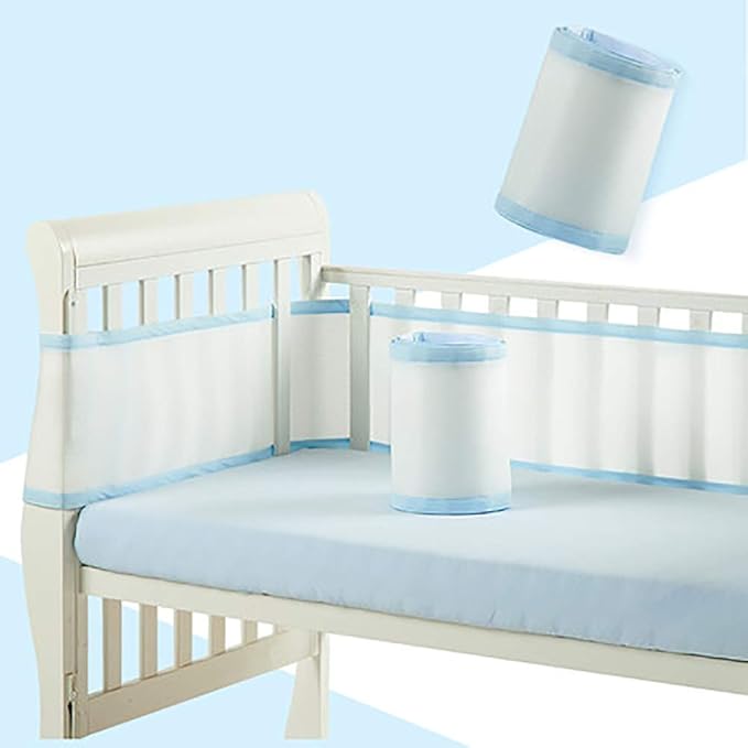 mesh crib bumper for solid back crib