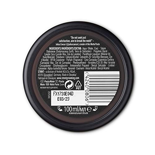 STMNT GROOMING GOODS MATTE PASTE 3.38 OZ | ALL DAY STRONG HOLD & HIGH VOLUME | HAIR CLAY PASTE FOR MEN | NON-GREASY FORMULA | TEXTURE PASTE FOR HAIR | IDEAL FOR DRY & DAMP HAIR | MENS HAIR STYLING